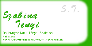 szabina tenyi business card